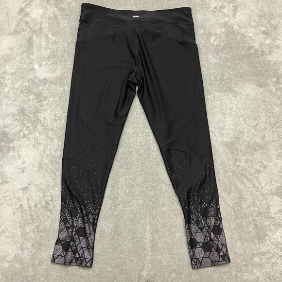 Women's SPALDING Yoga Active Leggings High Waist Plus Size 2XL Black GRAY - Picture 9 of 10